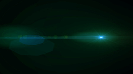 Green light on black backgroundの写真素材