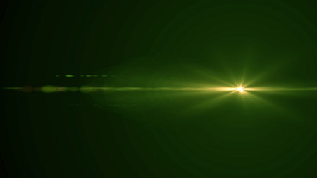 Green light on black background