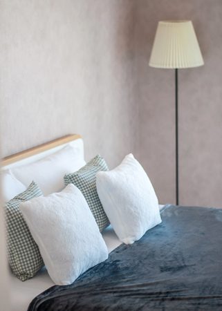 Pillow on bedの写真素材