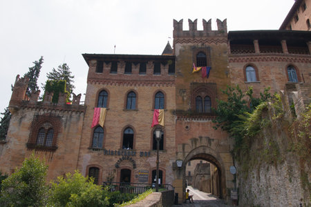 CASTELL'ARQUATO, ITALY - JULY 18, 2021: Picturesque view of Castell'Arquato little town in Emilia-Romagna, Italyのeditorial素材