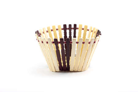 Empty basket isolated on white backgroundの写真素材
