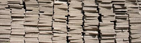 Pile of concrete square blocks for exterior pavingの写真素材