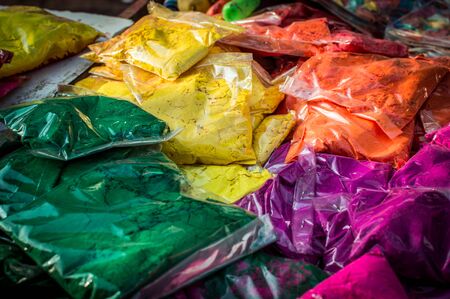 Holi Powder Sachetの写真素材