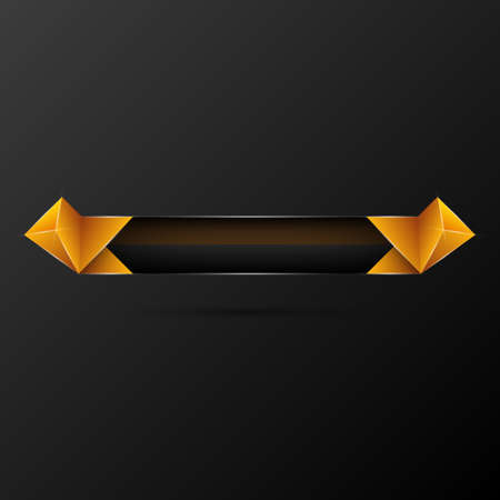 Lower third game ui panel for live video broadcast. Golden border title banner designのイラスト素材