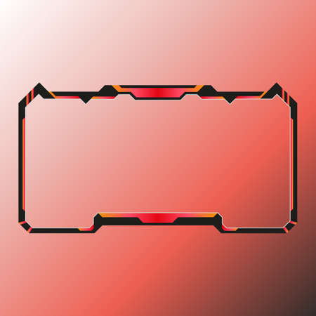 Creative gaming and streaming overlay panel. Live stream video border with gradient red background.のイラスト素材