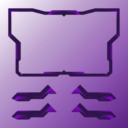 Futuristic game ui facecam overlay live stream video border for broadcasting.のイラスト素材