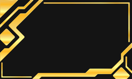 Luxury black with gold ornamental border background.のイラスト素材