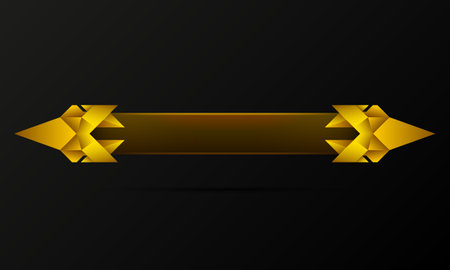 Medieval style golden lower third game ui title banner, Gaming interface gold emblem for game development and live video broadcast.のイラスト素材