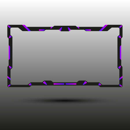 creative live streaming overlay webcam border frame design for video broadcastのイラスト素材