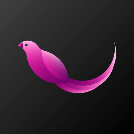 Glossy gradient bird logo with golden ratio design principlesのイラスト素材