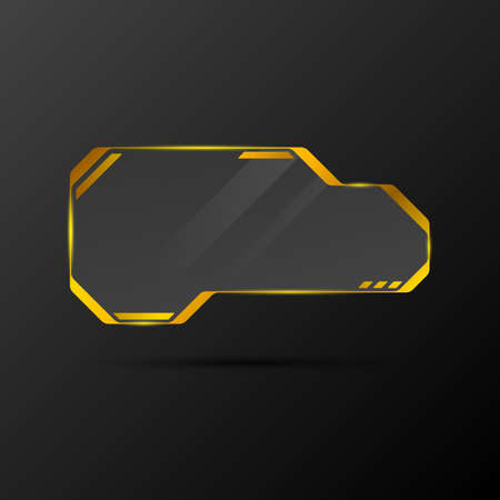 Luxury golden border futuristic technology hud screen display panelのイラスト素材