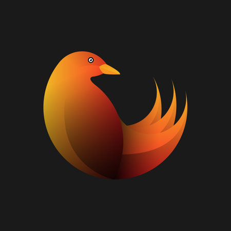 Abstract gradient bird logo design with half circle compositionのイラスト素材