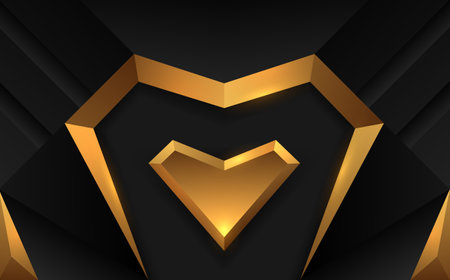 Abstract black and gold modern technology dark surface backgroundのイラスト素材