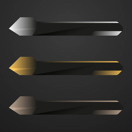 Luxury lower third banner bars for breaking news title. Modern gold, silver and bronze metallic label for video broadcast.のイラスト素材