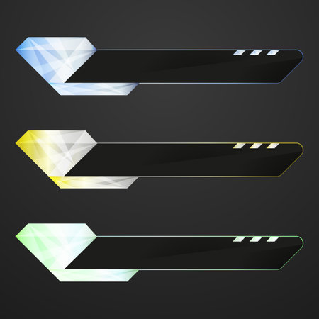 Modern lower third breaking news title banner bars with crystal colorsのイラスト素材