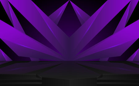 Award stage platform with abstract geometric shapes backdropのイラスト素材