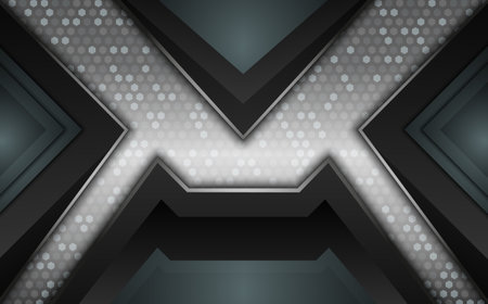 Abstract black and silver metallic surface geometric shapes backgroundのイラスト素材