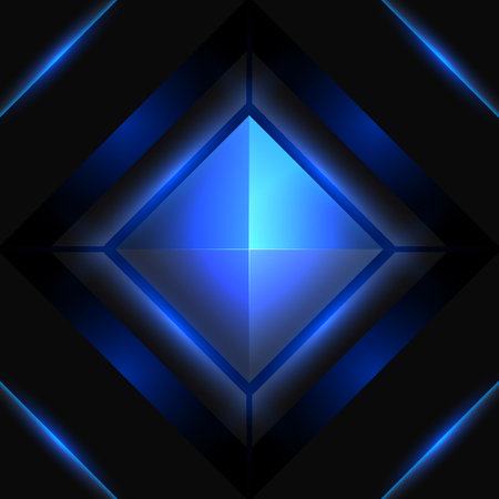 Abstract technology blue diamond shape background with neon light effectのイラスト素材