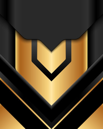 Abstract black and gold shapes elegant backgroundのイラスト素材
