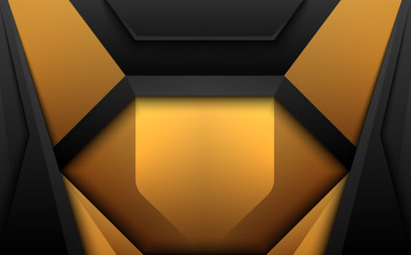 Abstract black and gold geometric shapes backgroundのイラスト素材