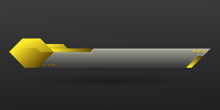 Modern yellow lower third banner bar for video streaming and breaking news titleのイラスト素材