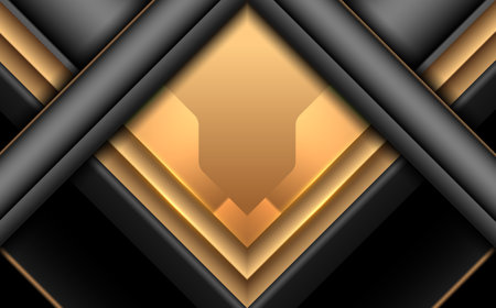 Black and gold elegant geometric shapes backgroundのイラスト素材