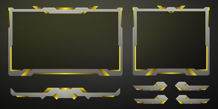 Live stream overlay webcam video screen panel for gaming and streamingのイラスト素材