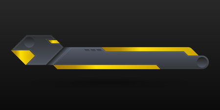 Modern blue metal and yellow lower third banner bar for video screen broadcast titleのイラスト素材