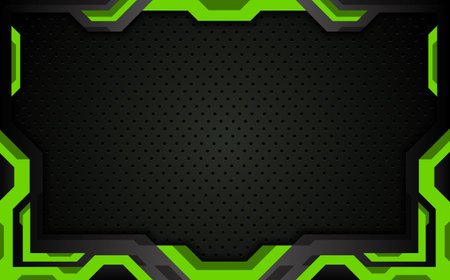 Abstract black and green futuristic gaming banner backgroundのイラスト素材