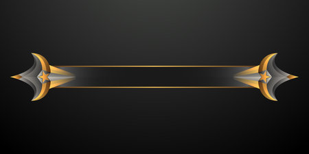 Abstract black and gold game interface title banner templateのイラスト素材