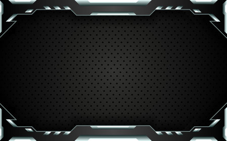 Abstract technology metal mesh dark gaming banner backgroundのイラスト素材