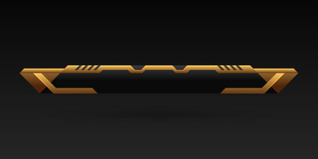 Futuristic black and gold lower third game gui screen title banner templateのイラスト素材