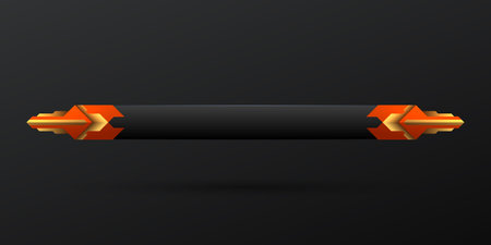 Fantasy red and gold border lower third game gui title bannerのイラスト素材