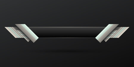 Abstract metal silver border lower third game gui screen title bannerのイラスト素材