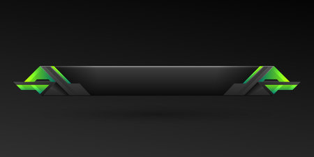 Abstract green border futuristic game interface screen title lower third bannerのイラスト素材