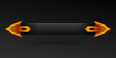 Golden color border lower third futuristic game gui screen title banner templateのイラスト素材