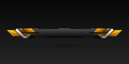 Abstract gold and metallic border lower third game gui screen title banner templateのイラスト素材