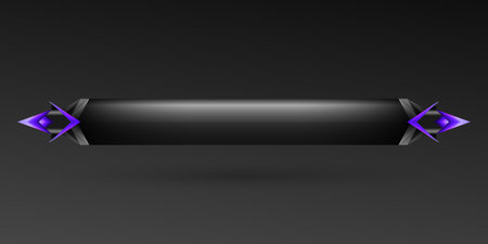 Black lower third with purple border abstract game gui title bannerのイラスト素材