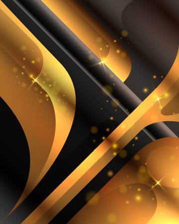 Abstract black and gold background with glitter effectのイラスト素材