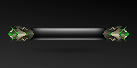 Abstract metal and green border game gui screen title bannerのイラスト素材