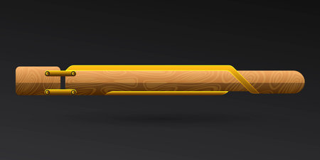 Wooden lower third breaking news screen broadcast title banner with gold borderのイラスト素材