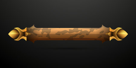 Luxury golden retro style game gui title lower third banner on dark backgroundのイラスト素材