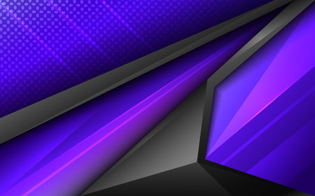 Abstract Style Geometric Pattern Technology Background with Metallic Black and Blue Colorsのイラスト素材