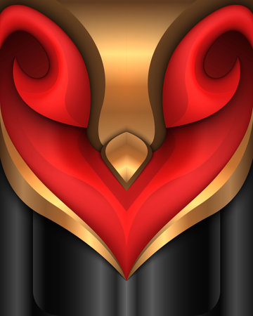 Elegant Red Abstract Geometric Black and Gold Luxury Designのイラスト素材