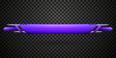 Game Title Lower Third Banner with Purple and Metallic Border for Game UI Designsのイラスト素材