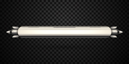 Game Title Lower Third Banner Metallic Silver Screen Border for Game UI Designsのイラスト素材