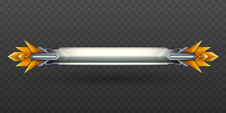 Abstract silver and Yellow Colored Lower Third Game Interface Screen Title Banner for Game UI Designsのイラスト素材