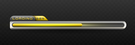 Silver and Yellow Loading Progress Bar for Web and App Development UI Design
