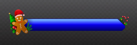 Christmas Themed Lower Third Banner in Blue Color with Christmas Ornaments for Festive Video Broadcast Presentation Titlesのイラスト素材