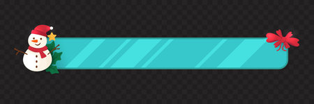 Blue Christmas Lower Third Banner with Snowman â Festive Video Overlay for Holiday Titles and Promotionsのイラスト素材